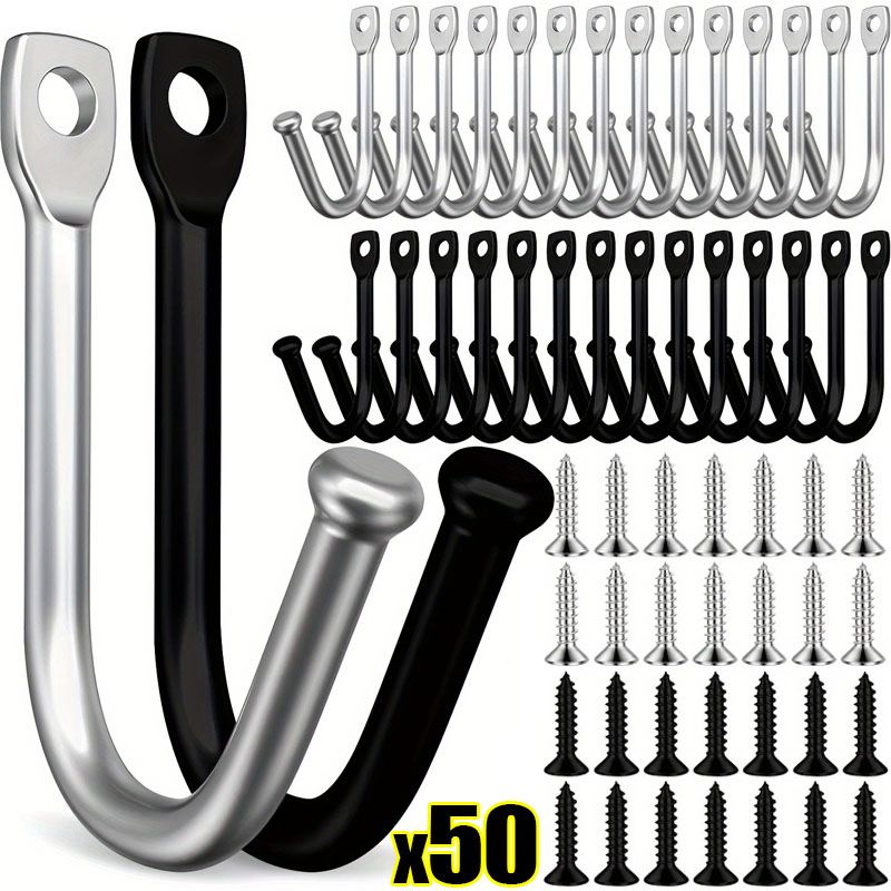Reel Bag - 50/5Set J-shaped Metal Wall Hooks with