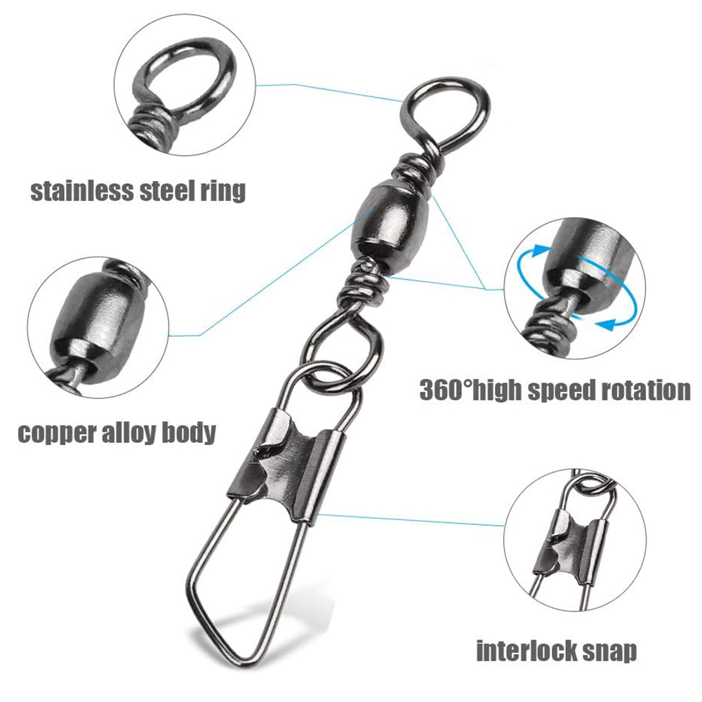50Pcs Stainless Steel Snap Swi - Baitcasting Reel ulasan dan harga