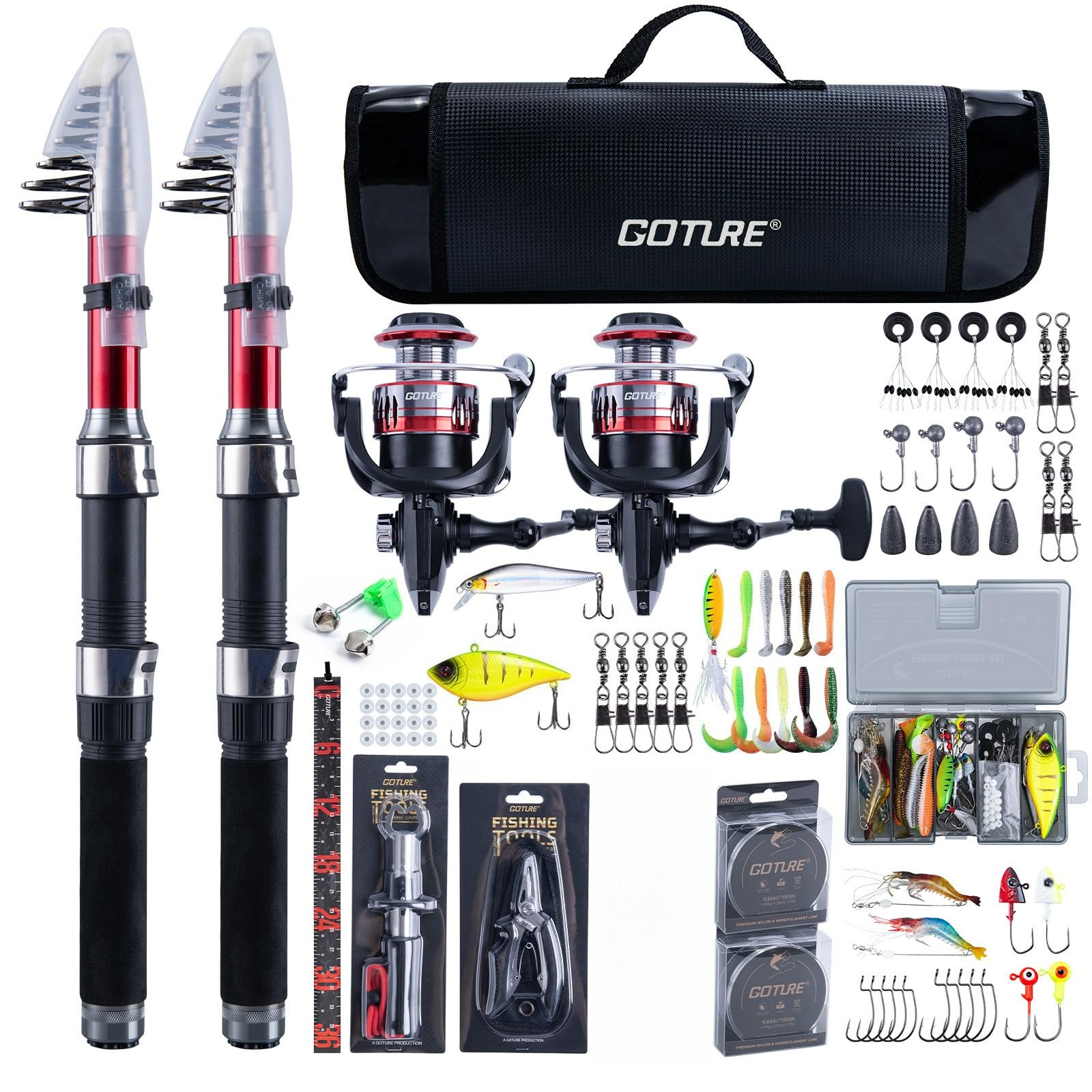 Goture 2Pcs Fishing Rod and 2P - Reel Bag ulasan dan harga