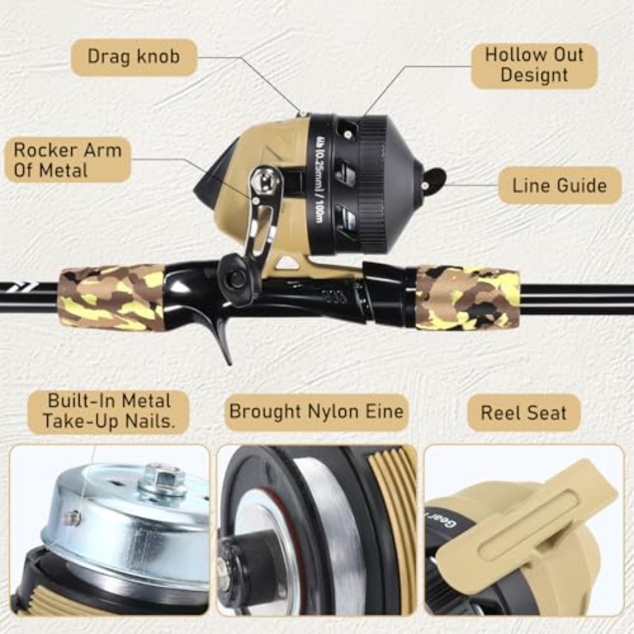 Fishing Rod and Reel Combo, Li - Spincast Reel ulasan dan harga