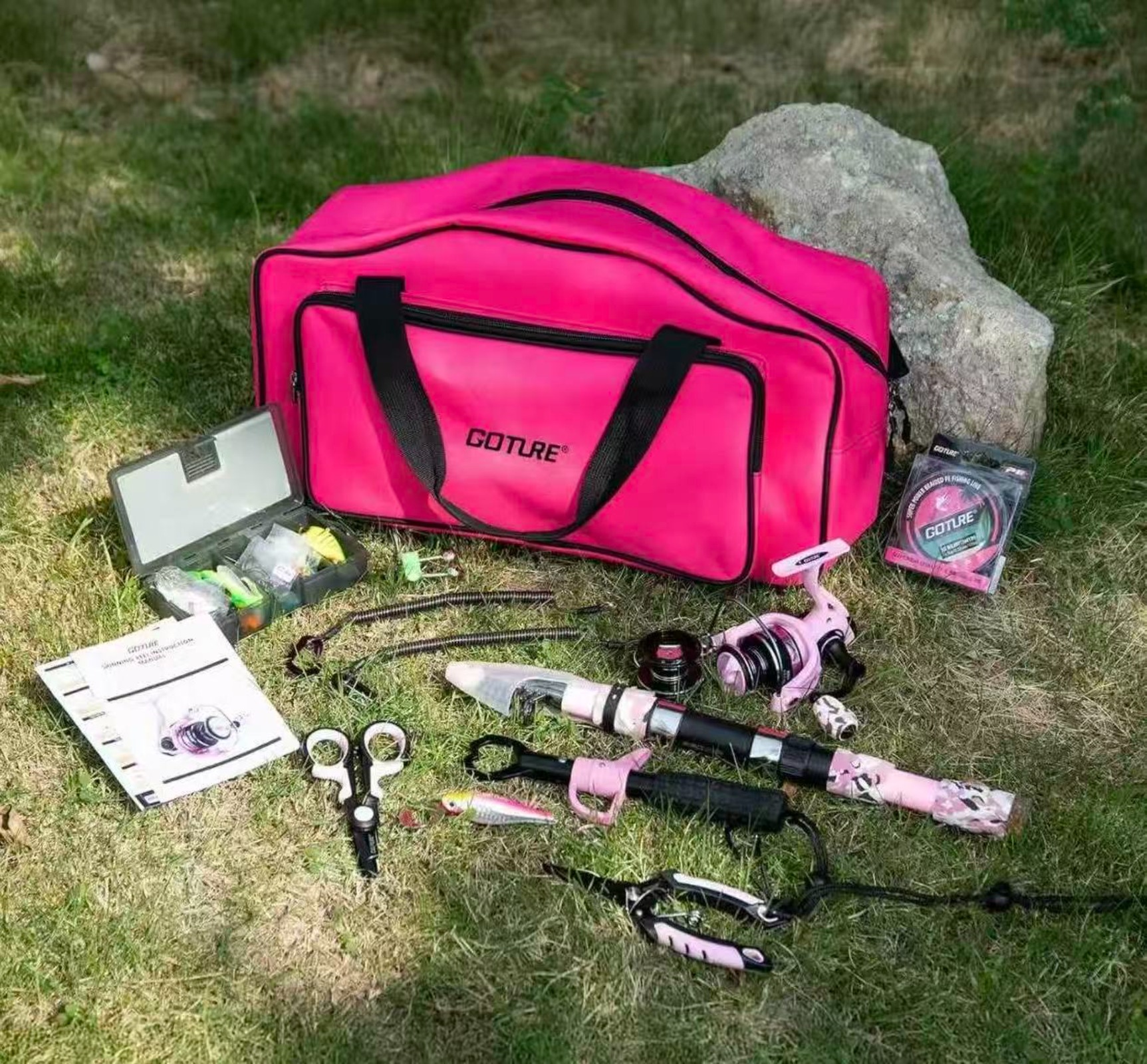 Goture Pink Fishing Rod and Re - Reel Bag ulasan dan harga